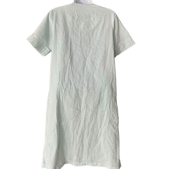 Vintage Miss Elaine Gingham Housecoat Snap Front Cottagecore Robe S/M Preloved - Picture 6 of 8